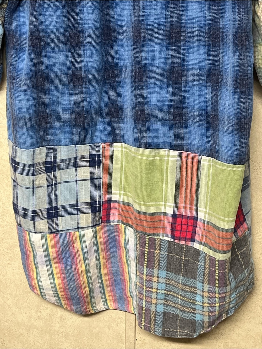 Sundance x Citron multicolor patchwork plaid button down collared shirt dress - Picture 7 of 13